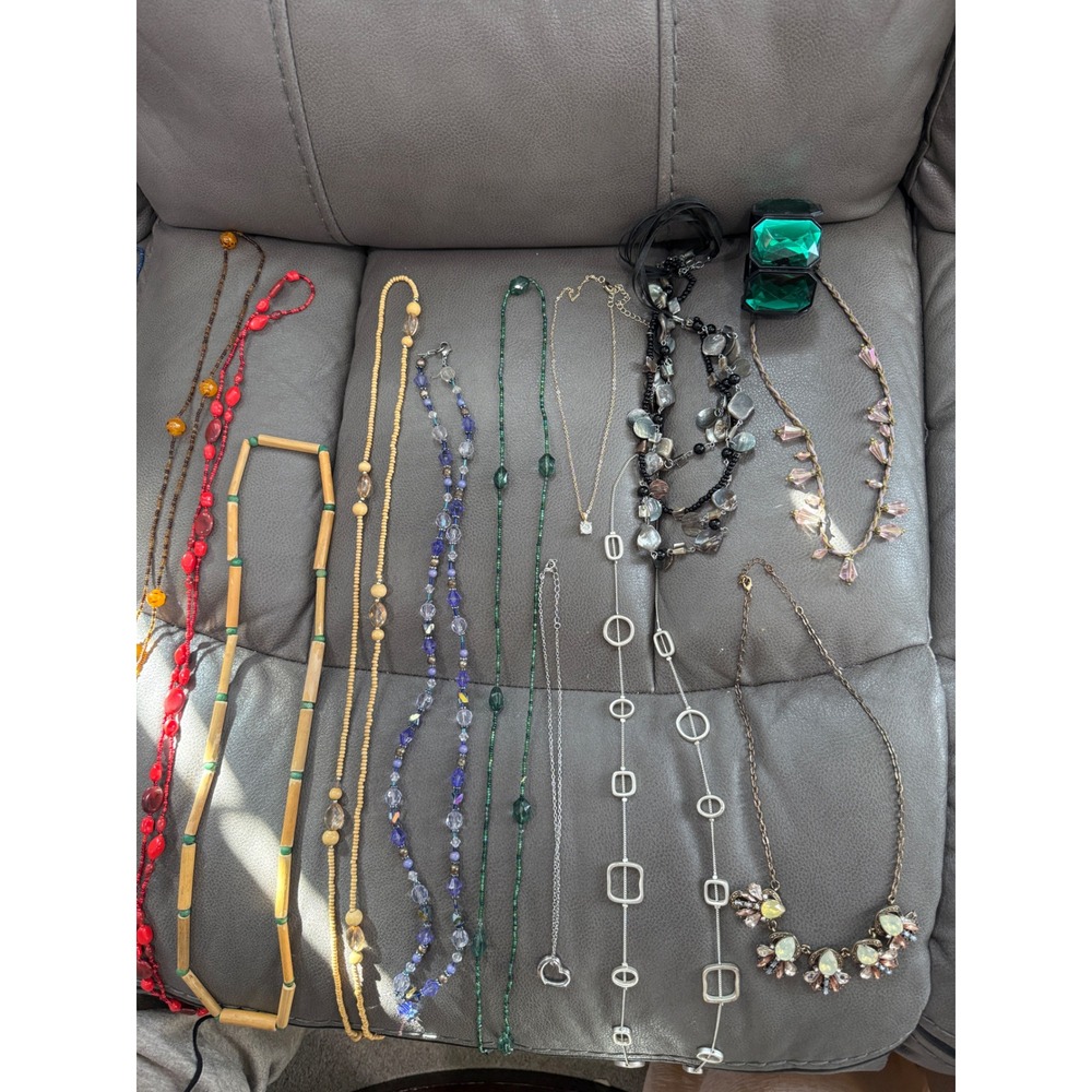Assorted Fashion Necklace Lot 17 Boho Beaded Geometric Statement Mixed Styles